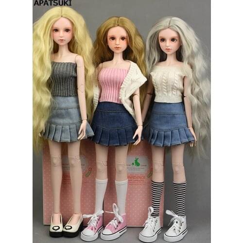 High Quality Fashion Casual Clothes For 40-50cm XINYI Doll Sweater Blue Jeans A-line Skirt 1:4 Doll Accessories Doll Kid DIY Toy