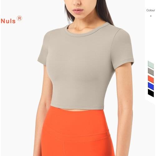 Womens T-shirt Breathable Quick Dry Yoga Fitness Crop Top Sportswear Bodybuilding Halters Jogging Trainning Gym Clothing