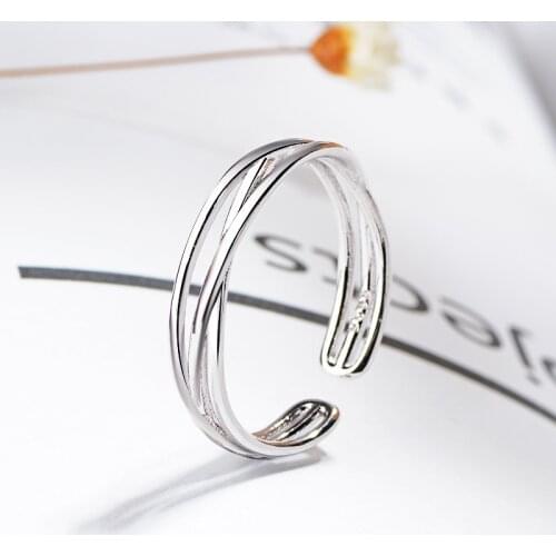 Simple Design HollowOut Rings For Women Handmade Geometry Nail Finger Ring Female Gifts Line Anel Jewelry Jewellery Aneis Love G
