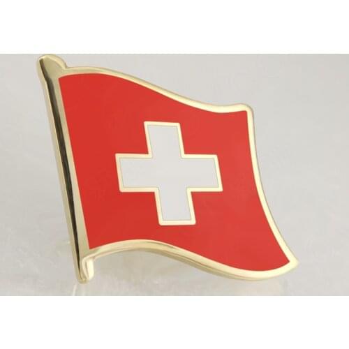 Soft Enamel Switzerland Flag Lapel Pins