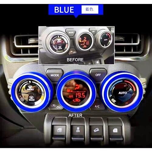 3PCS For Suzuki Jimny JB64 JB74 2018-2020 Air Conditioning Switch Decoration AC Knob Trim Cover Ring Car Interior Accessories