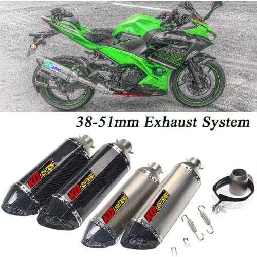 38-51mm Head Exhaust Muffler Pipe With Removable DB Killer Refit Motorcycle Carbon Fiber Vent Silencer Tip Tubes System