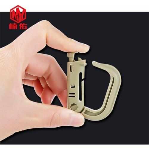 5PCS Outdoor Camping Rock Climbing MINI Plastic Steel Carabiner Portable Keychain EDC Tool