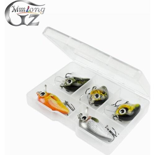 Boxed 5pcs 28mm Mini CrankBaits Fishing Lure Set 1.9g Realistic Fish Wobblers SH04A 5 Color Lifelike Fishing Lures Tackle Pesca