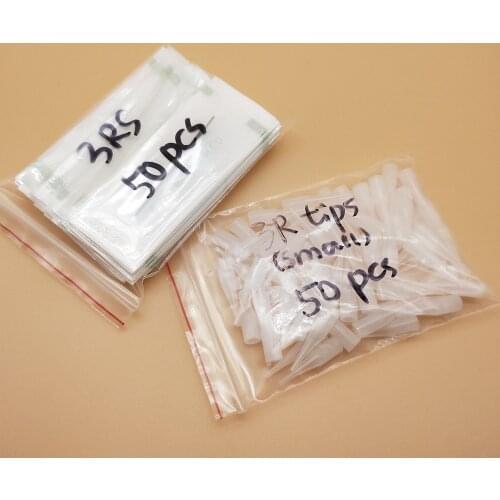 50pcs 3RS Needles and 50pcs Small Nozzle 3R Needles caps For Permanent Makeup French Machine/ GiantSun Machine