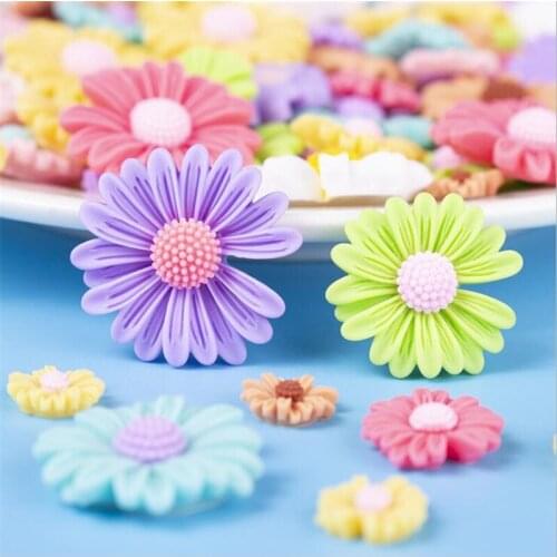 50pcs/lot new resin flower beads for diy stud earrings hair clip Hairpin phone case decro jewelry making accessories material