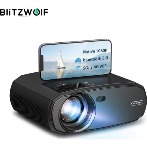 [5G WIFI] BlitzWolf BW-VP13 1080P WIFI Projector Full HD 2.4G/5G WIFI Cast Screen Mirroring 6000 Lumens Keystone Correction