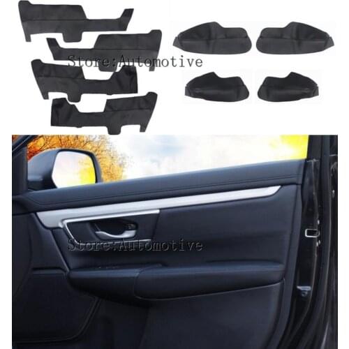 8pcs Car Door Panel Armrest Surface Shell Cover PU Leather Interior Styling Anti-scratch protect For Honda CRV 2017 2018