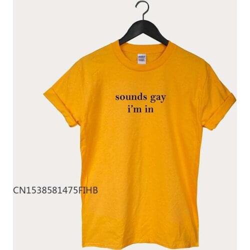 Sounds Gay Im In Lgbt Women Basic Tshirt Premium Casual Funny T Shirt Lady Yong Girl Higher Quality Top Tee