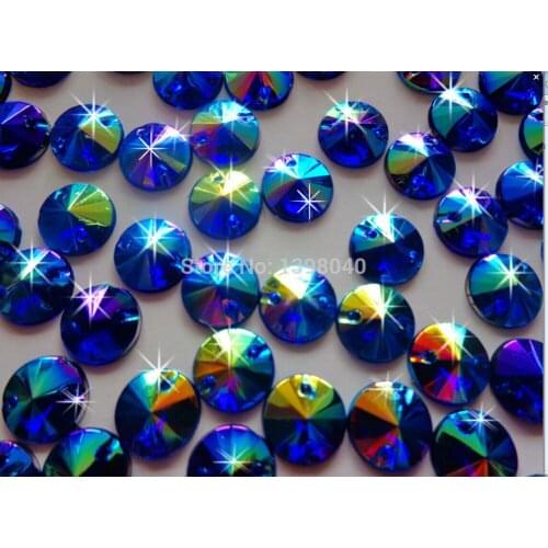 Free shipping beads 200pcs dark blue AB colour 10mm sew on Round Acryl crystal rhinestones accessory gemstone loose beads