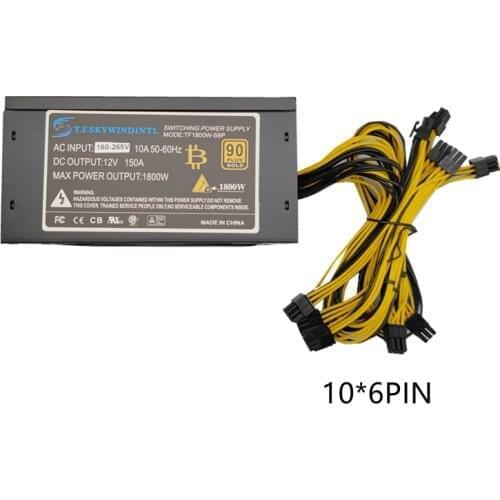 1800W BTC ETH power supply 12V for antminer S7 S9 L3+ D3 A4 6 741 E9 miner machine server mining board psu bitmain apw3