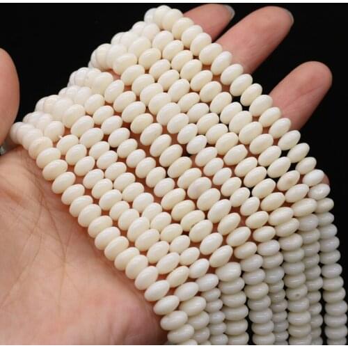 White Abacus Bead Shape Natural Coral Spacer Beads Loose Beads for Jewelry Making DIY Necklace Bracelet Earring Accessories
