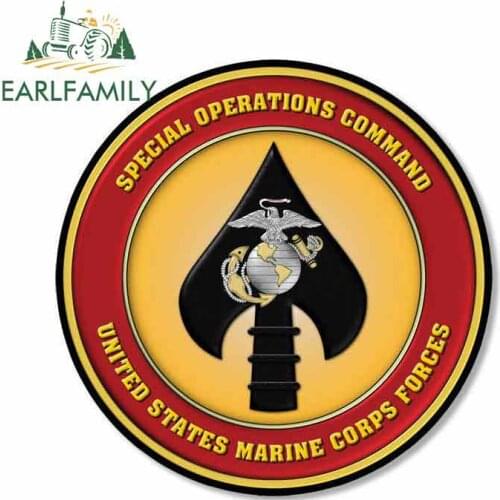 EARLFAMILY 13cm x 13cm For Marine Corps Special Operations Fine Decal Gtr Decoration Waterproof Car Assessoires 3D Car Stickers