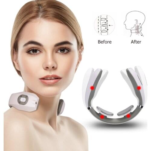 Electric Pulse Neck Massager Battery Powered Custom Massager for Neck Cervical Traction Therapy Massage Stimulator Pain Relief