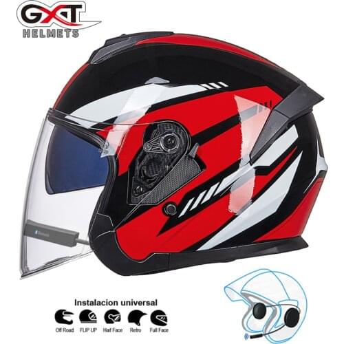 GXT bluetooth Motorcycle Helmet headset Biker Moto Helmet earphone wireless speaker Motorbike Crash Helmet Casco with bluetooth