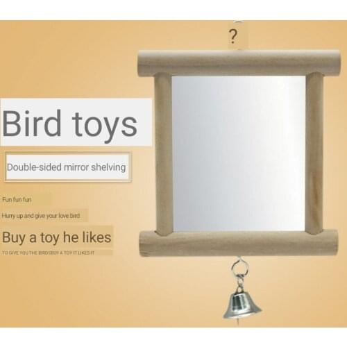 Small and medium-sized parrot supplies parrot toy bird bell birdcage standing mirror stand bar accessories