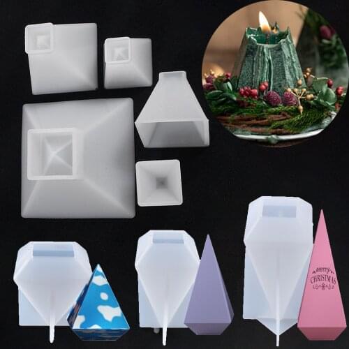 Cone Candle Mold UV Resin Pyramid Craft Silicone Mould DIY Handmade Aromatherapy Candle Making Soy Wax Molds Supplies Home Decor