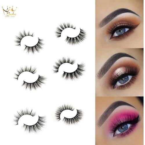 Crown Lashes 3d Mink Lashes Custom wholesale Eyelash Packaging Handmade natural false eyelashes long makeup full strip lashes
