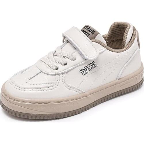 PU Leather Children Shoes Girls & Boys Sprots Casual White Shoes Fashion Non-Slip Kids Sneakers Size 25-37