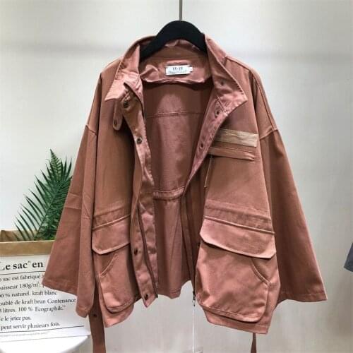 2020 Spring Autumn Women Jacket Long Sleeve Casual Coats Ladies Vintage Harajuku Loose Bomber Jackets Outerwear Plus Size P709