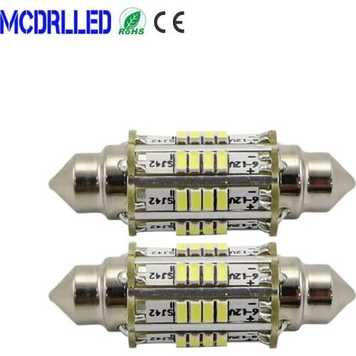 Mcdrlled 2PCS 42mm Festoon C5w C10w Car LED Light Boat Semaphore Signal Light Strobe Light 2.5W White 6V 12V Auto Led Source