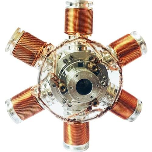 Metal Six-Cylinder Brushless Electromagnetic Engine Model Scientific Educational Toys For Children Education Toys Birthday Gift
