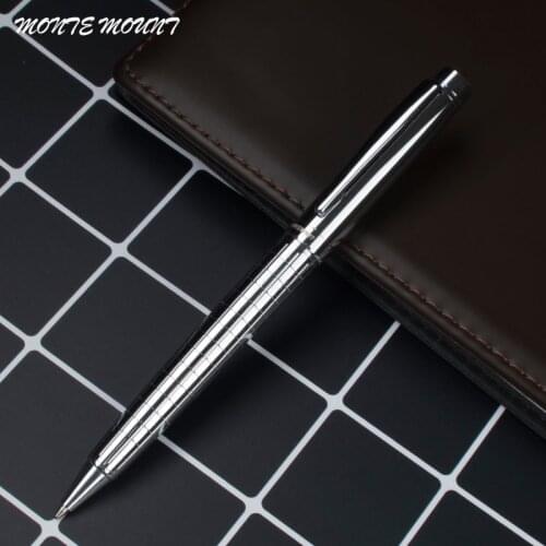 MONTE MOUNT Silver grid brand ballpoint Pen Stationery School Office supplies Hot sale luxury writing ball pens