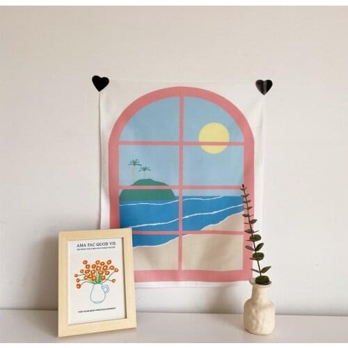 Wall Decor Tapestry Kawaii Room Decoration Hanging Cute Home Bedroom Poster Window Gobelin Decoration Mural Tapiz Home Decor