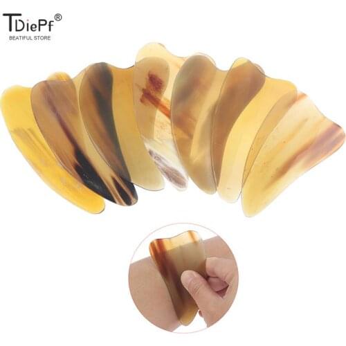 Natural Ox Horn Gua Sha Board Gouache Scraper Face Massager Facial Lift Neck Body Scraping Massage Beauty Tools Physical Therapy