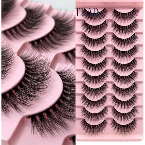 NEW 10Pairs Multipack Faux 3D Mink Hair False Eyelashes Handmade Fluffy Long Lashes Nature Long Eye Makeup Tools Eye Lashes H13