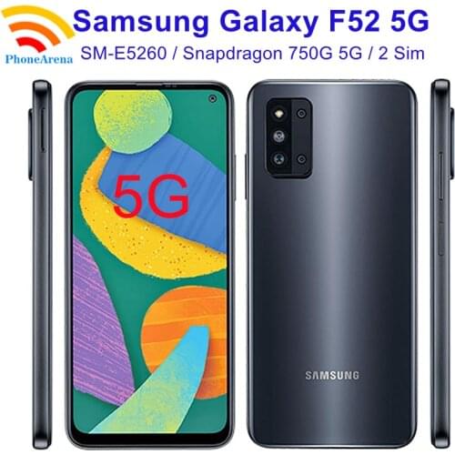 Original Samsung Galaxy F52 5G E5260【100% New】Dual Sim 8GB+128GB ROM 6.6" Snapdragon Octa Core Mobile Phone 4 Camera CellPhone