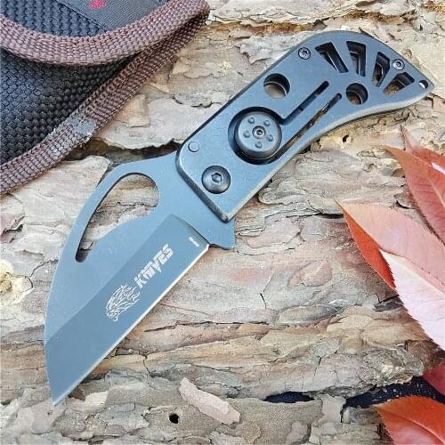 Outdoor Tactical Camping Hunting Survival Pocket Quick Folding Knife Tool Folder Blade Steel Handle 440C Steel EDC Collection