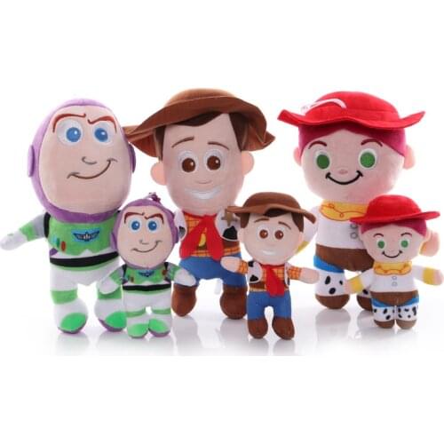 15-25cm Disney Toy Story Woody Buzz Lightyear Jessie Plush Toy Stuffed Doll Childrens Gift