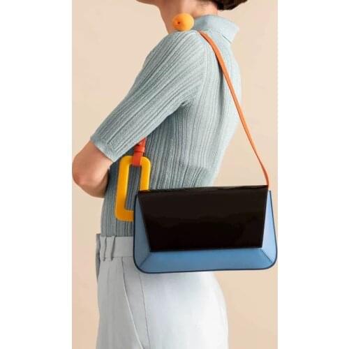 Luxury Acrylic Shoulder Messenger Bag New Fashion Long Panelled Flap Clutch Party Bag Female Fshion Handbags For Ladies Purses