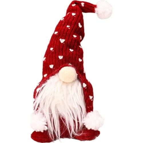 Handmade Christmas Gnome Decoration Swedish Figurines Sitting Long Hat Elf Doll