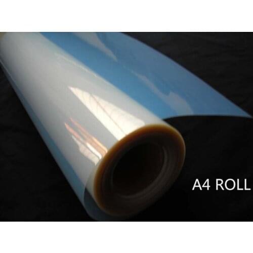 A4 size roll 0.21m wide inkjet waterproof milky PET film for dye ink printer