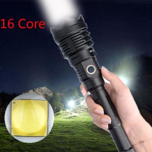 The Most Brightest 16-core XHP110.2 Led Flashlight Power Bank 10000mah Torch Usb Rechargeable 21700 Battery Zoomable 50W Lantern