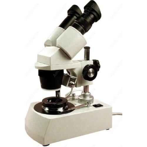Gem Stereo Microscope--AmScope Supplies Gem Stereo Microscope 20X-40X-80X