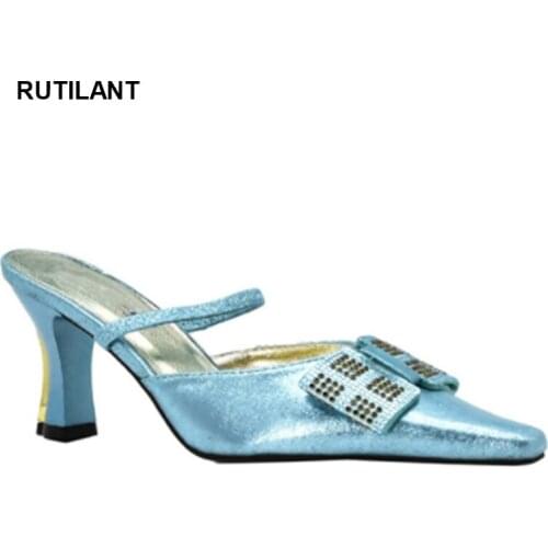 Africa and Italy sky blue stiletto high heel shoes with wedding shoes, high heel womens shoes for party banquet, stiletto heels