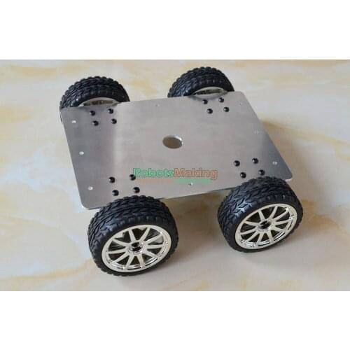 High Power rugged strong aluminum alloy Robot tracking car driven 4WD smart metal tank chassis for DIY with 4 motor SN40