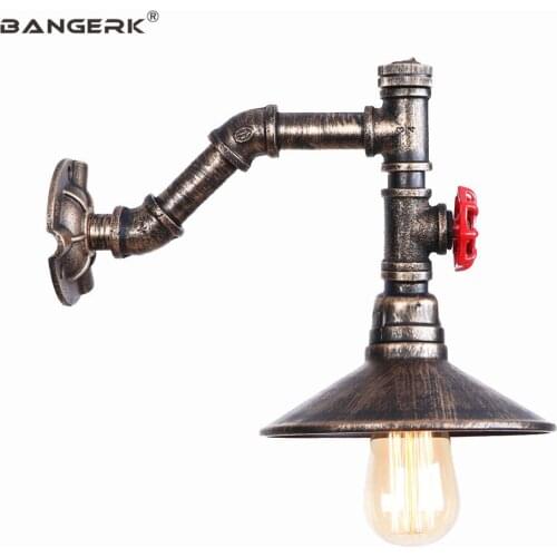 Retro Iron Water Pipe Wall Lamp Loft Decor LED Wall Light Fixtures Industrial Edison Wall Sconce Switch Bedside Home Lighting