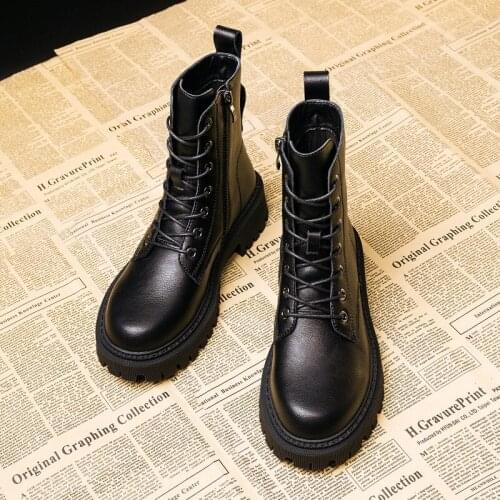 Akexiya New Autumn Boots Womens Shoes Woman Fashion Round Toe Leather Ankle Boots Winter Stretch Black Comfortable Short Boots