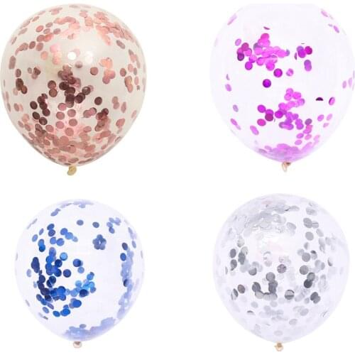 1Pcs Wedding Decorations Party Balloon Happy Birthday Aluminum Foil Sequins Baby Shower Bridal Shower Air Balls 12 Inches
