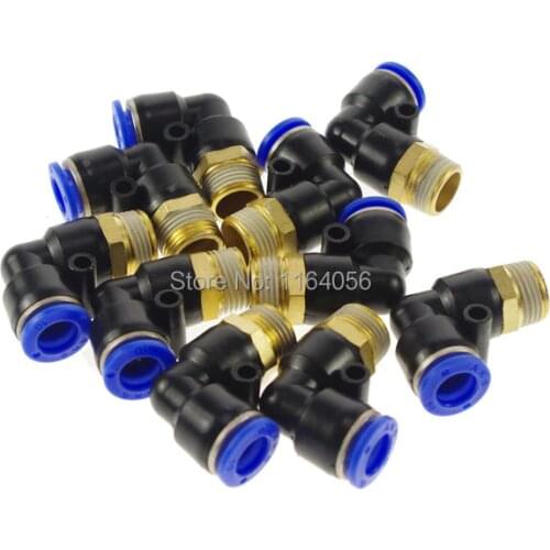 10pcs Tube OD 8mm x BSPT 1/4" Pneumatic Connectors Elbow Fitting