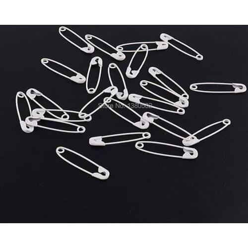 100pcs/lot safety pins white color metal 22*5mm for label Hardware Accessories