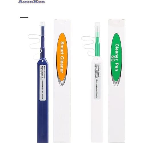 2PCS/lot FTTH Optical Fiber pen tool 2.5mm LC MU 1.25mm SC FC ST LC Connector Optical Smart Cleaner