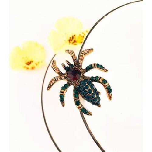 2020 European and American fashion retro full brooch small spider punk exaggerated brooch clothing fashion jewelry