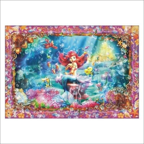 5D DIY Diamond Painting Clown Fish Girl Embroidery Home Decoration Mosaic Cross Stitch Set Mural Children Room Decoration T069