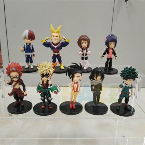9pcs/set My Hero Academia Todoroki Shouto All Might Bakugou Katsuki Figure Toys