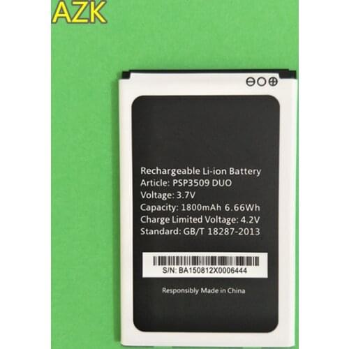 AZK 3.7V 1800mAh PSP3509 DUO Battery For Prestigio Wize D3 E3 K3 PSP3509 DUO PSP 3509 Phone battery Replacement